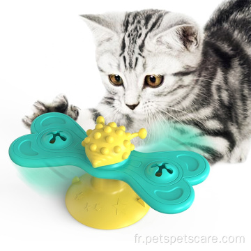 Cat jouet bleu jaune accessoires innovants